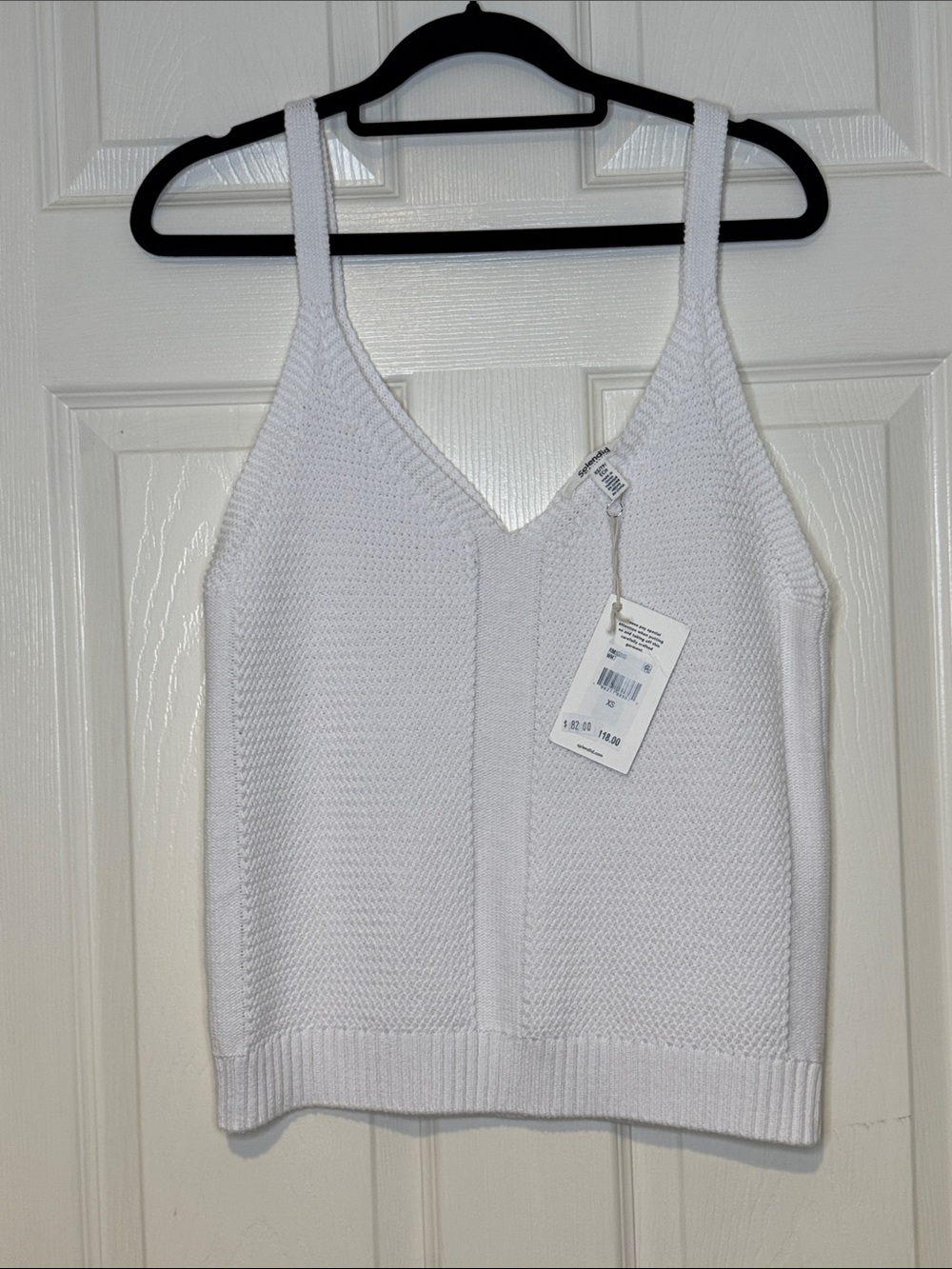 Splendid White Knit V-Neck Tank